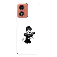 Чехлы Венсдей на Motorola MOTO G04 Уэнсдей (AlphaPrint) (танец Уэнздей)