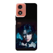 Чехлы Венсдей на Motorola MOTO G04 Уэнсдей (AlphaPrint) (взгляд Уэнздей)