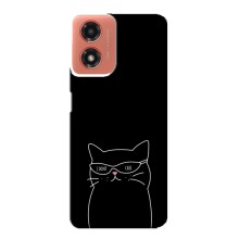 Чехол с рисунком кот на Motorola MOTO G04 (Равнодушный кот)