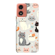 Чехол с рисунком кот на Motorola MOTO G04 (Коллаж котов)