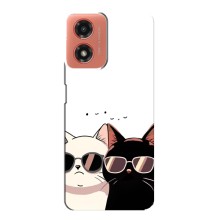 Чехол с рисунком кот на Motorola MOTO G04 (Коты в очках)