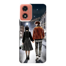 Чехол с дизайном Венздей 2 на Motorola MOTO G04 – Уэнсдей и Тайлер