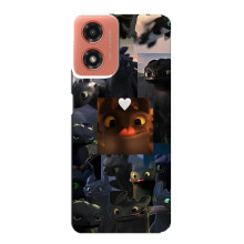 Чехол как приручить дракона на Motorola MOTO G04 – Дракон коллаж