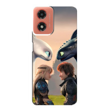 Чехол как приручить дракона на Motorola MOTO G04 – Гикавка и Астрид