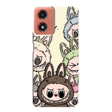 Чехол с Лабубу на Motorola MOTO G04 – Коллаж Лабубу