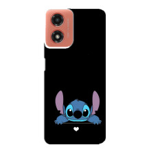 Чехол с принтом Стич на Motorola MOTO G04 – Стич на черном