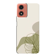 Силиконовый чехол с принтом в цветах на Motorola MOTO G04 (Монстера зелёная)