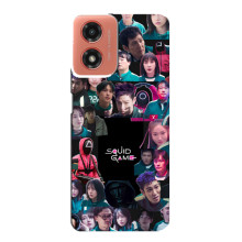 Чехол Гра в кальмара для Motorola MOTO G04 – Коллаж игры кальмара