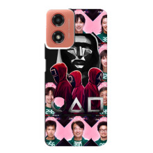 Чехол Гра в кальмара для Motorola MOTO G04 – Персонажи игры кальмара