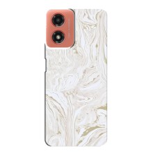 Мраморный чехол на Motorola MOTO G04 (VPrint) (Белый мрамор)