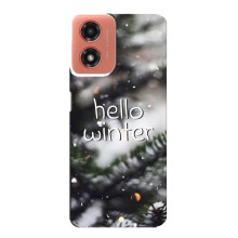 Новогодние, Праздничные Чехлы для Motorola MOTO G04 - 2024 год (Hello winter)