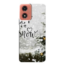 Новогодние, Праздничные Чехлы для Motorola MOTO G04 - 2024 год (Let it snow)