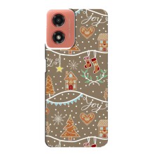 Новогодние, Праздничные Чехлы для Motorola MOTO G04 - 2024 год (Новогодние пряники)