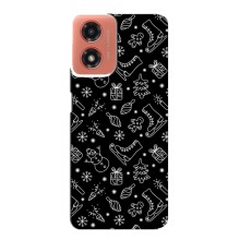Новогодние, Праздничные Чехлы для Motorola MOTO G04 - 2024 год (Новогодний фон)