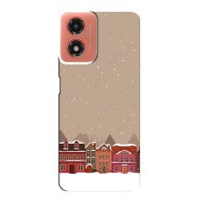 Новогодние, Праздничные Чехлы для Motorola MOTO G04 - 2024 год (Зимний город)