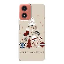 Рождественские Чехлы для Motorola MOTO G04 (VPrint) (Merry Christmas)