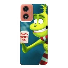 Рождественские Чехлы для Motorola MOTO G04 (VPrint) (Зеленый Гринч)