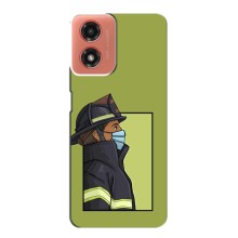 Силиконовый бампер (Работники) на Motorola MOTO G04 – Пожарник