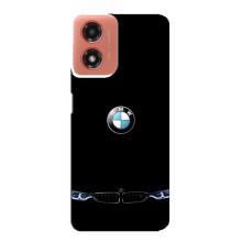 Силиконовый бампер с картинкой машины на Motorola MOTO G04 – Черный BMW