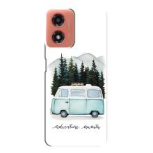 Силиконовый бампер с картинкой машины на Motorola MOTO G04 – Домик на колесах
