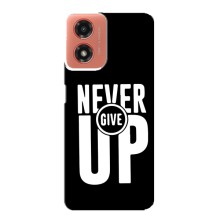 Силиконовый Чехол на Motorola MOTO G04 с картинкой Nike (Never Give UP)