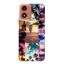 Силиконовый чехол с КАРТИНКАМИ лето для Motorola MOTO G04 (AlphaPrint) (Летний отпуск)