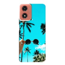Силиконовый чехол с КАРТИНКАМИ лето для Motorola MOTO G04 (AlphaPrint) (Взгляд лето)