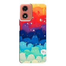 Силиконовый чехол с котиком для Motorola MOTO G04 (Mew)