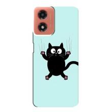 Силиконовый чехол с котиком для Motorola MOTO G04 (Падающий кот)