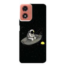 Силіконовый Чохол з принтом "Космонавти" на Motorola MOTO G04 – Космонавт на рибалці