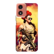 ЗСУ Чохли (TPU) для Motorola MOTO G04 (Жінка солдат)