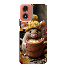 Печатный чехол «Зверята с кофе» для Motorola MOTO G04 – Медведь с кофе