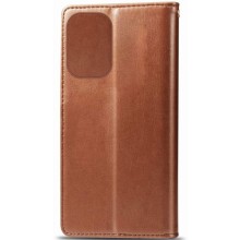 Кожаный чехол-книжка GETMAN Gallant (PU) для Motorola Moto G05 / E15 – Коричневый