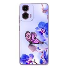 Чохли з квітами для Motorola Moto G05 (VPrint) (Метелик на квітах)