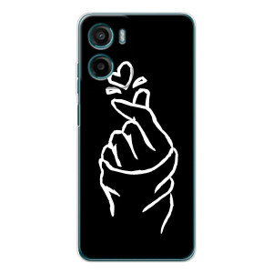 Чехлы (Знак сердечка) на Motorola Moto G05 – Сердце на черном
