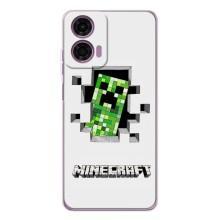 Чохол Майнкрафт на Motorola Moto G05 (AlphaPrint) Minecraft (кріпер Майнкрафт)