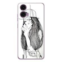 Чохол з друком для Motorola Moto G05 - (Мода) (AlphaPrint) (Фото дівчини)