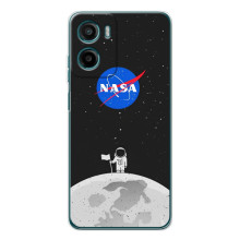 Силиконовый бампер с принтом "Наса" на Motorola Moto G05 (Космонавт NASA)