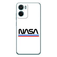 Силиконовый бампер с принтом "Наса" на Motorola Moto G05 (NASA на белом фоне)