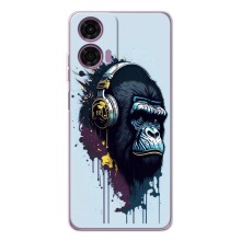 Чохол з Мавпами Motorola Moto G05 - (AlphaPrint) (Горила в навушниках)