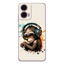 Чохол з Мавпами Motorola Moto G05 - (AlphaPrint) (Макака в навушниках)