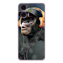Чохол з Мавпами Motorola Moto G05 - (AlphaPrint) (В навушниках)