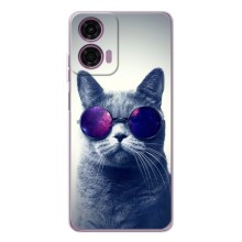 Чохол з принтом для Motorola Moto G05 (AlphaPrint) Модні коти (Стильний кіт)