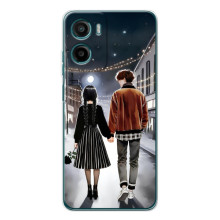 Чехол с дизайном Венздей 2 на Motorola Moto G05 – Уэнсдей и Тайлер