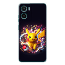 Чехол с Пикачу на Motorola Moto G05 – Пикачу с мячом