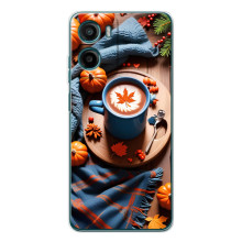 Чехол с уникальным дизайном «Осень с кофе» для Motorola Moto G05 – Кофе и тыквы
