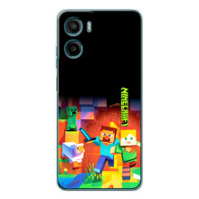 Чехлы для Motorola Moto G05 (Персонажи Майн Крафт) – Герой Майнкрафт