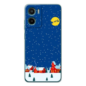 Силиконовый бампер на рождество для Motorola Moto G05 – Город в снегу
