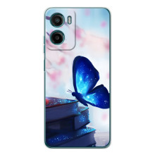 Силиконовый бампер с картинкой животных для Motorola Moto G05 (Бабочка синяя)