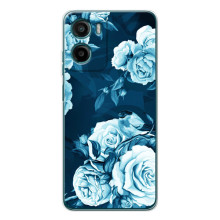 Чехлы (ART) Цветы на Motorola Moto G06 Power (VPrint) – Голубые Бутоны